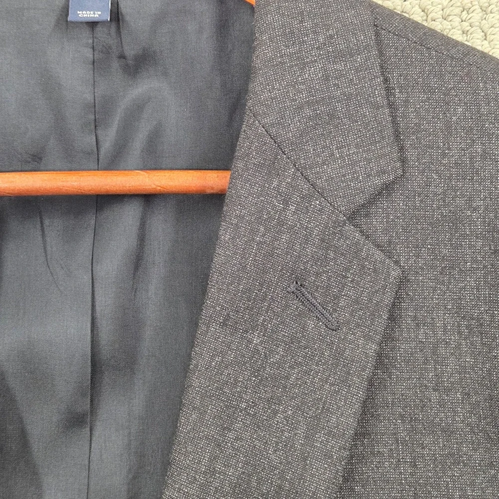 J.Crew Thompson Flex Wool Blazer 40R Charcoal Gray Two Button Suit Jacket Mens